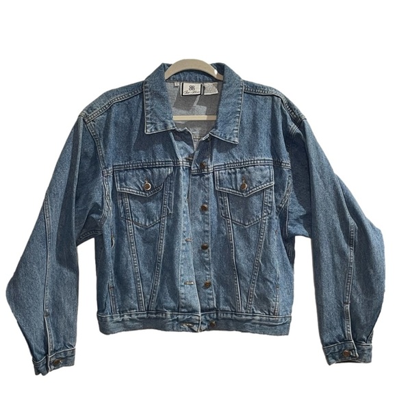 Vintage Jackets & Blazers - Vintage Bill Blass Oversized Jean Jacket 80s90s Large